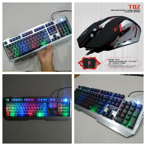 Combo Bàn Phím Chuột Gaming EWEADN K005 Đen - LED RGB 7 Màu Chống Nước, Phụ Kiện Chơi Game và Văn Phòng Chất Lượng Cao