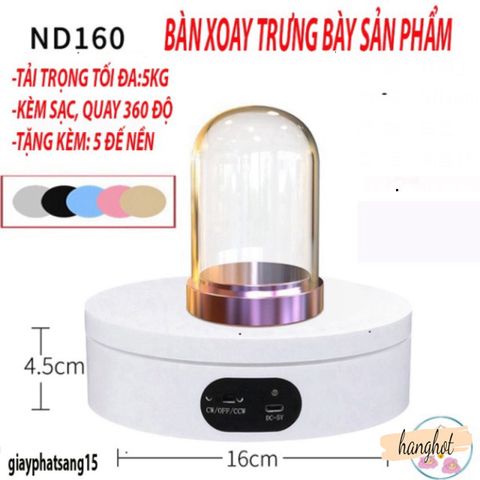 Bàn Xoay 360 Độ Chụp Ảnh Đế Xoay - Thiết Bị Trưng Bày Sản Phẩm Chuyên Nghiệp Màu Đen Trắng, Hỗ Trợ Quay Video Tại Nhà
