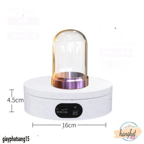 Bàn Xoay 360 Độ Chụp Ảnh Đế Xoay - Thiết Bị Trưng Bày Sản Phẩm Chuyên Nghiệp Màu Đen Trắng, Hỗ Trợ Quay Video Tại Nhà