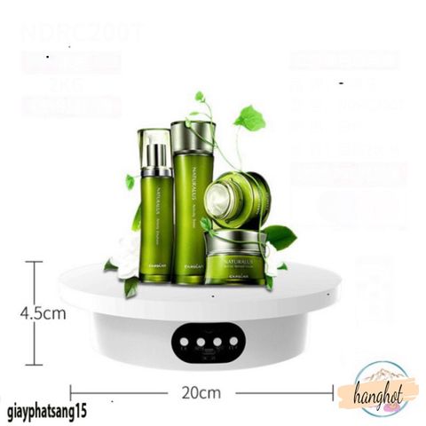 Bàn Xoay 360 Độ Chụp Ảnh Đế Xoay - Thiết Bị Trưng Bày Sản Phẩm Chuyên Nghiệp Màu Đen Trắng, Hỗ Trợ Quay Video Tại Nhà