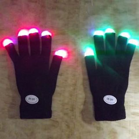 Găng Tay LED Phát Sáng Unisex - Găng Tay Đổi Chế Độ Ánh Sáng Thú Vị, Dụng Cụ Tiện Ích Độc Đáo Cho Mọi Dịp