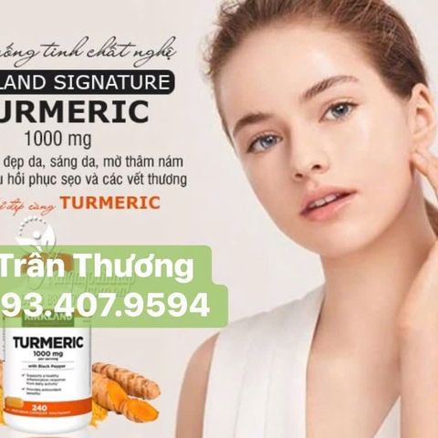 Viên Uống Tinh Chất Nghệ Tiêu Đen Kirkland Signature Turmeric 1000MG 320 Viên - Hỗ Trợ Sức Khỏe Chống Oxy Hóa và Tiêu Hóa