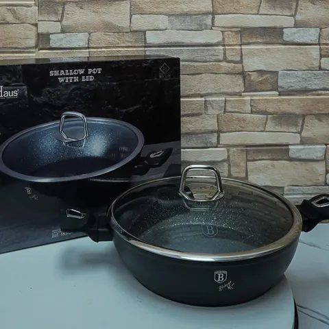 Nồi Chảo Chống Dính Berlinger Haus 28cm Có Nắp - Thiết Kế Sang Trọng Màu Đen/Bạc, Dễ Dàng Nấu Nướng Thoải Mái