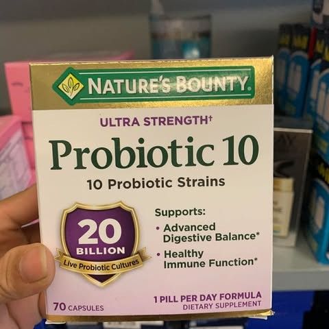 Viên uống hỗ trợ tiêu hóa Nature’s Bounty Probiotic 10 - 70 viên lợi khuẩn, dưỡng chất tốt cho sức khỏe đường ruột và hệ miễn dịch.