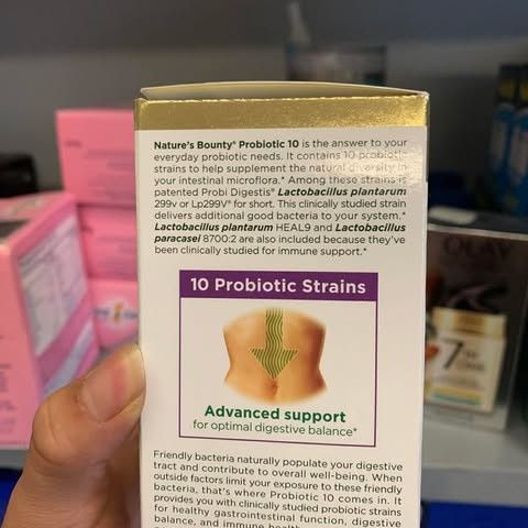 Viên uống hỗ trợ tiêu hóa Nature’s Bounty Probiotic 10 - 70 viên lợi khuẩn, dưỡng chất tốt cho sức khỏe đường ruột và hệ miễn dịch.