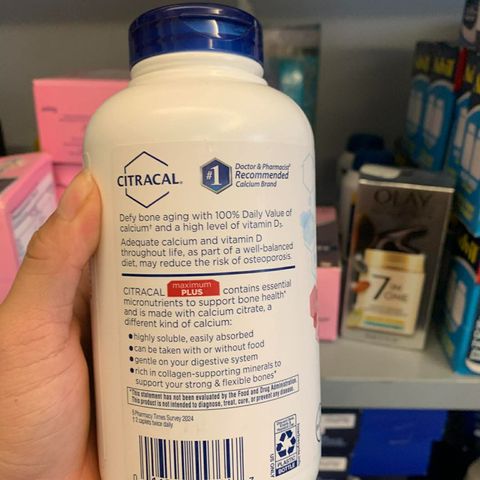 Viên uống bổ sung Canxi Citracal Maximum Calcium Citrate +D3 280 viên - Hỗ trợ sức khỏe xương và răng, hấp thụ tốt với vitamin D3