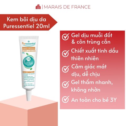 Gel làm dịu nốt muỗi đốt Puressentiel - Giảm ngứa, sưng tấy, phục hồi làn da an toàn với 33 tinh dầu thiên nhiên