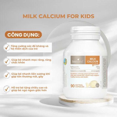 Viên Canxi Sữa Bio Island 90 Viên - Thực Phẩm Chức Năng Hỗ Trợ Phát Triển Chiều Cao Và Sức Khỏe Cho Bé - Nhập Khẩu Úc