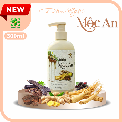 Dầu Gội Mộc An 300ml - Chiết Xuất Từ Thiên Nhiên Nhân Sâm, Gừng, Bồ Kết, Phù Hợp Cho Da Nhạy Cảm, Dưỡng Tóc Khỏe Mạnh