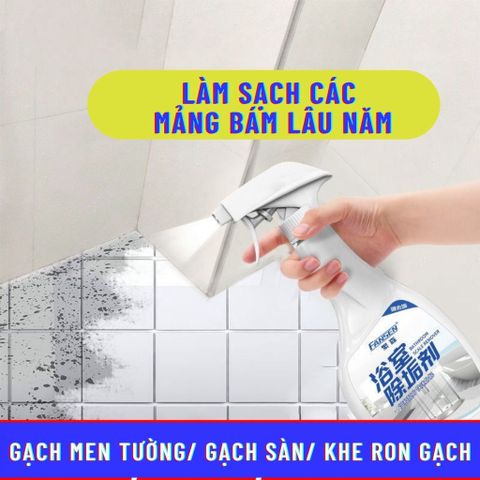 Chai Xịt Tẩy Vệ Sinh Nhà Tắm 500ml - Tẩy Sạch Vết Cặn Bẩn Cứng Đầu Trên Inox, Gương, Kính, Gạch Hoa, Dễ Dàng Sử Dụng