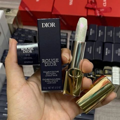 Son Dior Rouge Dior 010 Crystal Sparkle Limited Edition - Son Chất Lượng Cao Không Màu Có Nhũ Lấp Lánh, Quà Tặng Lý Tưởng cho Phụ Nữ