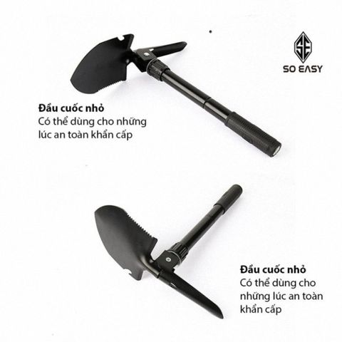 Bộ Cuốc Xẻng Đa Năng 4 in 1 - Dụng Cụ Tiện Ích Cho Làm Vườn Và Du Lịch, Chất Liệu Sắt Bền Bỉ, Thiết Kế Nhỏ Gọn, Có Túi Đựng