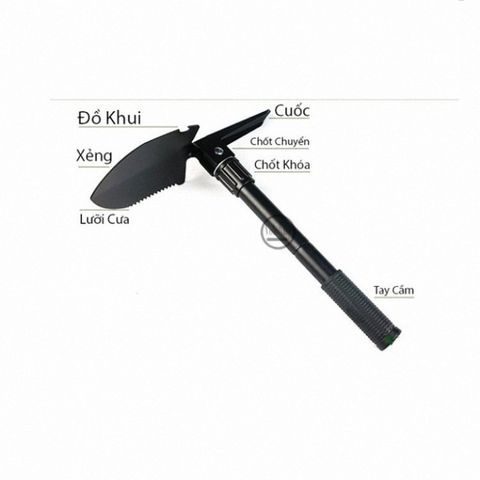 Bộ Cuốc Xẻng Đa Năng 4 in 1 - Dụng Cụ Tiện Ích Cho Làm Vườn Và Du Lịch, Chất Liệu Sắt Bền Bỉ, Thiết Kế Nhỏ Gọn, Có Túi Đựng