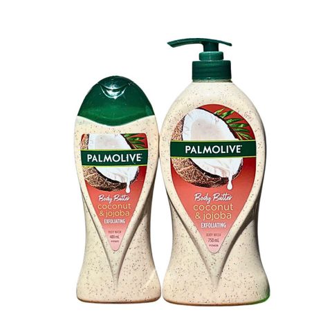 Sữa Tắm Tẩy Tế Bào Chết Palmolive Body Butter Dừa & Jojoba 400ml - Tẩy Tế Bào Chết, Làm Sạch & Dưỡng Ẩm Da Mềm Mại