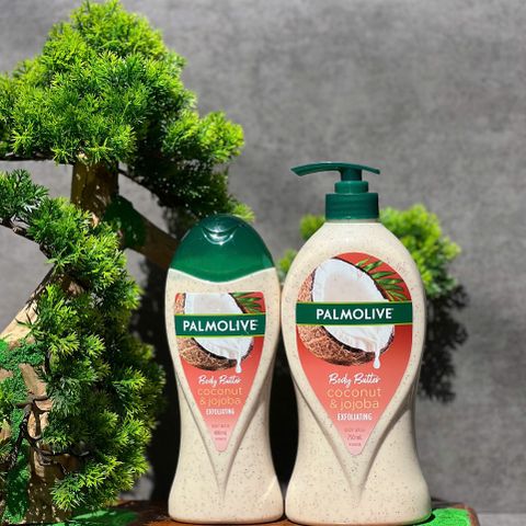 Sữa Tắm Tẩy Tế Bào Chết Palmolive Body Butter Dừa & Jojoba 400ml - Tẩy Tế Bào Chết, Làm Sạch & Dưỡng Ẩm Da Mềm Mại