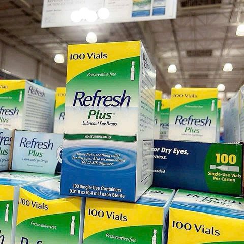 Nước Nhỏ Mắt Nhân Tạo Refresh Plus 100 Ống - Giảm Khô Mỏi, Bảo Vệ Mắt, Chăm Sóc Mắt Đáng Tin Cậy Từ Mỹ