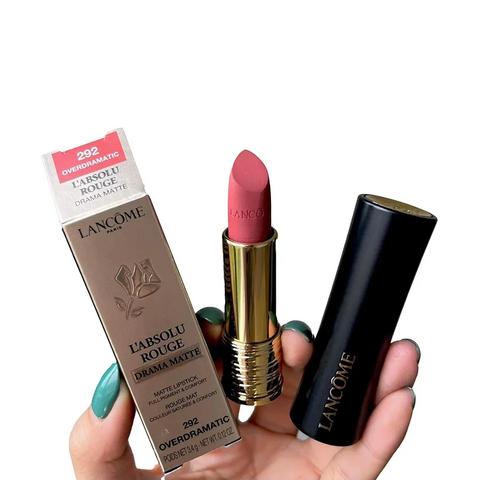 Son Lancôme L'Absolu Rouge Drama Matte 292 Overdramatic – Son Môi Hồng Đất Cao Cấp, Bền Màu, Lên Màu Đẹp, Dưỡng Ẩm, Chính Hãng