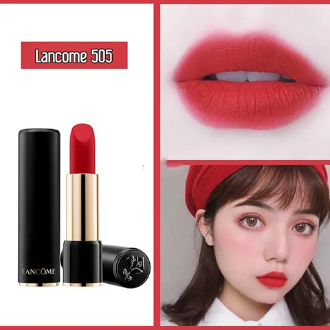Son Lancome L'Absolu Rouge Drama Matte 505 Adoration - Son Môi Siêu Lì Cao Cấp, Đỏ Gạch Quyến Rũ, Chăm Sóc Môi Tốt Nhất