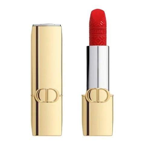 Son Dior Rouge Dior Lipstick Golden Case Limited Edition 999 Velvet Finish Màu Đỏ Tươi Chính Hãng - Sang Trọng và Quyến Rũ