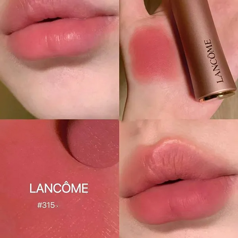 Son Lancome L'absolu Rouge Intimatte 315 Hearts In Sync - Thỏi Son Hồng Đào Chính Hãng, Dưỡng Ẩm, Độ Bám Lâu, Thích Hợp Mọi Dịp