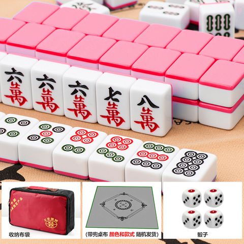Bộ Mạt Chược Tết Đỏ Size Lớn #40 - 144 Quân Chơi Gia Đình Kèm Thảm 90x90cm và Túi Tiện Lợi, Quà Tặng Tết May Mắn