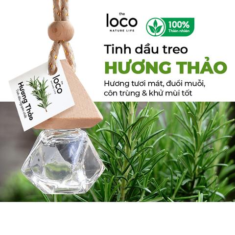 Tinh Dầu Hương Thảo The Loco Home 8ml - Tinh Dầu Treo Xe & Tủ Quần Áo, Hương Thơm Tự Nhiên, Khử Mùi, Tăng Cường Tinh Thần