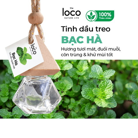 Tinh Dầu Bạc Hà The Loco Home 8ml - Tinh Dầu Thiên Nhiên Treo Xe, Treo Tủ Quần Áo, Khử Mùi Không Gian, Tập Trung Sảng Khoái