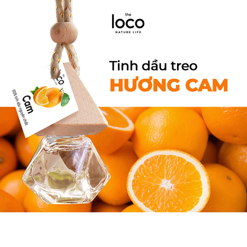 Tinh Dầu Cam The Loco - Tinh Dầu Treo Xe & Tủ Quần Áo 8ml - Hương Thơm Tự Nhiên Giúp Giảm Căng Thẳng và Tăng Cường Tâm Trạng