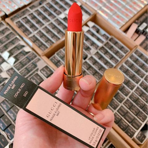 Son Lì Gucci 500 Odalie Red Chính Hãng - Màu Đỏ Cam Quyến Rũ Cho Mọi Phong Cách Trang Điểm