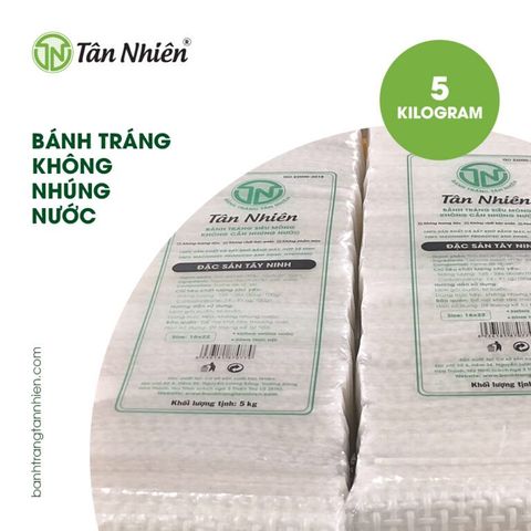 Bánh Tráng Siêu Mỏng Tân Nhiên 5kg - Đặc Sản Tây Ninh Dùng Làm Gỏi Cuốn, Bì Cuốn, Món Nướng Thơm Ngon