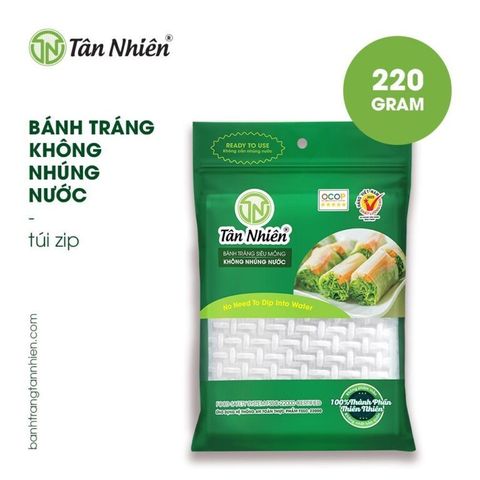 Bánh Tráng Siêu Mỏng Tân Nhiên 220g - Đặc Sản Tây Ninh Dẻo Dai Dùng Làm Gỏi Cuốn, Bì Cuốn, Thịt Nướng