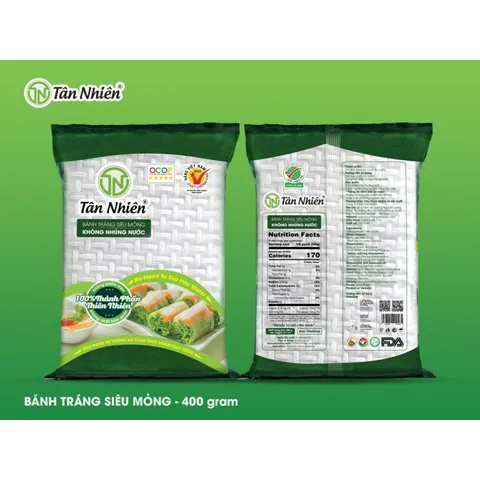 Bánh Tráng Siêu Mỏng Tân Nhiên 400g - Đặc Sản Tây Ninh Dùng Kèm Gỏi Cuốn, Bì Cuốn, Món Nướng, Xào