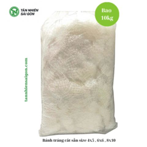 Bánh tráng Tân Nhiên cắt sẵn 10kg - Siêu mỏng, tiện lợi cho bánh tráng trộn ngon chuẩn vị tại quán ăn và gia đình