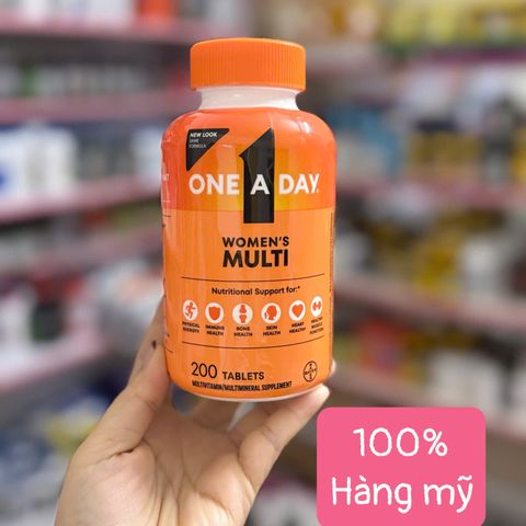 One A Day Women’s Multi Vitamins – 200 Viên Hàng Mỹ Bổ Sung Dinh Dưỡng, Hỗ Trợ Sức Khỏe và Năng Lượng Cho Phụ Nữ