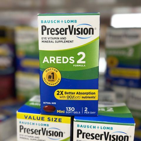 Viên Uống Bổ Mắt PreserVision AREDS 2 Mini Softgels - 130 Viên Hỗ Trợ Thị Lực và Võng Mạc Cho Người Trung Niên và Cao Tuổi