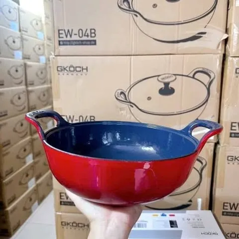 Nồi Chảo Gang GKÖCH 25cm - Sang Trọng Nhập Khẩu Đức, Dùng Được Mọi Loại Bếp, Màu Sắc Đẹp, Phong Cách Châu Âu
