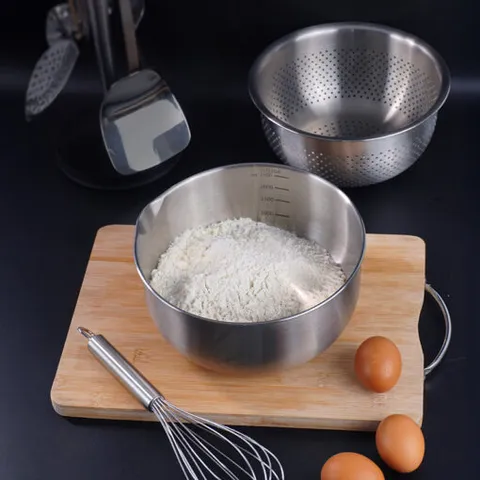 Set âu và rổ inox GKÖCH 2IN1 MYXED1718 - Bộ trộn và rửa 20,5cm & 21cm, Giải pháp bếp hoàn hảo cho món ăn hàng ngày