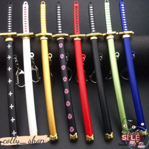 Móc Khóa Katana Zoro Law One Piece 16cm Bằng Kim Loại Không Gỉ - Quà Tặng Anime Độc Đáo Cho Fan Hâm Mộ Văn Hóa Nhật Bản