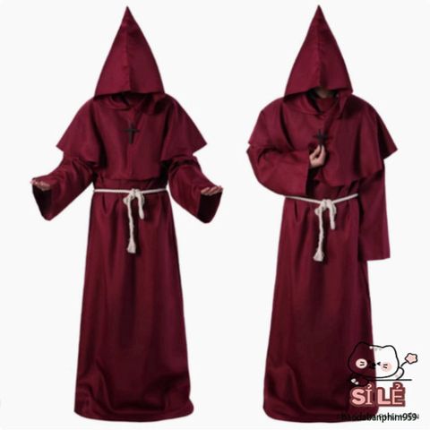 Áo Choàng Thần Chết Đen Đỏ Halloween - Trang Phục Cosplay Rùng Rợn Hoàn Hảo Cho Tiệc Hóa Trang