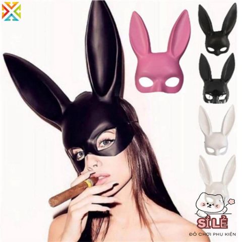 Mặt Nạ Halloween Hình Tai Thỏ Trắng Đen - Phụ Kiện Hóa Trang Thú Vị, Dành Cho Tiệc Hóa Trang và Sự Kiện Halloween