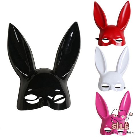 Mặt Nạ Halloween Hình Tai Thỏ Trắng Đen - Phụ Kiện Hóa Trang Thú Vị, Dành Cho Tiệc Hóa Trang và Sự Kiện Halloween