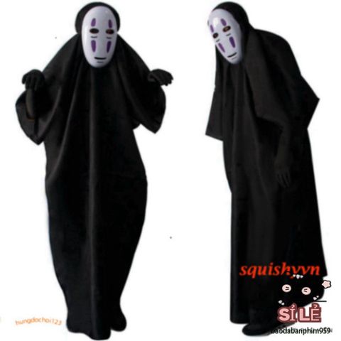 Bộ Trang Phục Cosplay Vô Diện Kaonashi Spirited Away - Áo Choàng Đen & Mặt Nạ Cho Trẻ Em và Người Lớn, Thích Hợp Mọi Sự Kiện Halloween, Lễ Hội