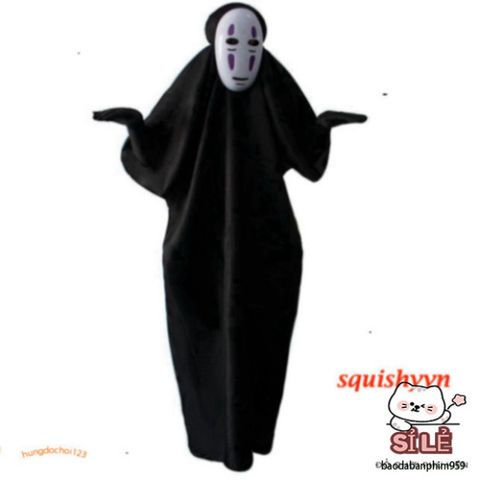 Bộ Trang Phục Cosplay Vô Diện Kaonashi Spirited Away - Áo Choàng Đen & Mặt Nạ Cho Trẻ Em và Người Lớn, Thích Hợp Mọi Sự Kiện Halloween, Lễ Hội