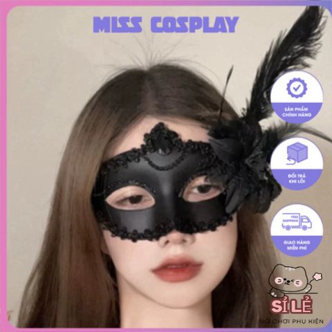 Mặt Nạ Hóa Trang Nửa Mặt Nhật Bản Có Lông Vũ - Phụ Kiện Halloween Quyến Rũ Cho Tiệc Tùng Và Sự Kiện Đặc Biệt