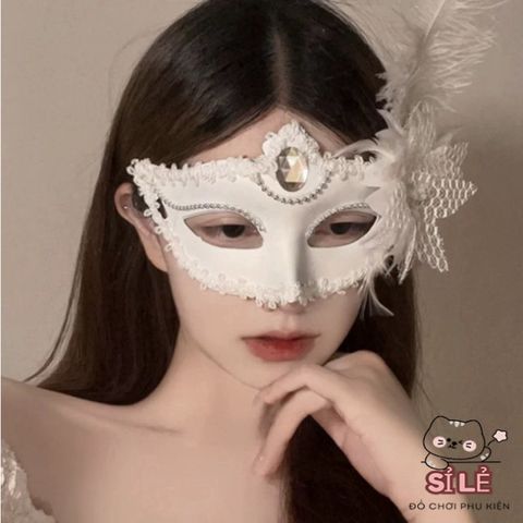 Mặt Nạ Hóa Trang Nửa Mặt Nhật Bản Có Lông Vũ - Phụ Kiện Halloween Quyến Rũ Cho Tiệc Tùng Và Sự Kiện Đặc Biệt