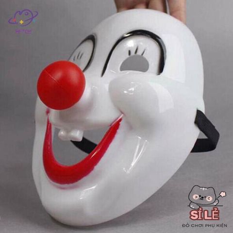 Mặt Nạ Hóa Trang Chú Hề Mũi Đỏ - Sáng Tạo Halloween PVC An Toàn, Phù Hợp Mọi Dịp Lễ Hội và Biểu Diễn Nghệ Thuật