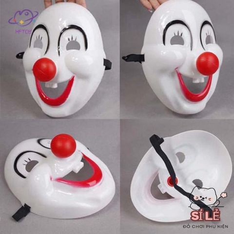 Mặt Nạ Hóa Trang Chú Hề Mũi Đỏ - Sáng Tạo Halloween PVC An Toàn, Phù Hợp Mọi Dịp Lễ Hội và Biểu Diễn Nghệ Thuật