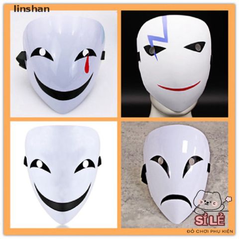 Mặt nạ cosplay Hiruko trắng đen Black Bullet - Phụ kiện thời trang độc đáo cho fan anime, hoàn hảo cho sự kiện hóa trang