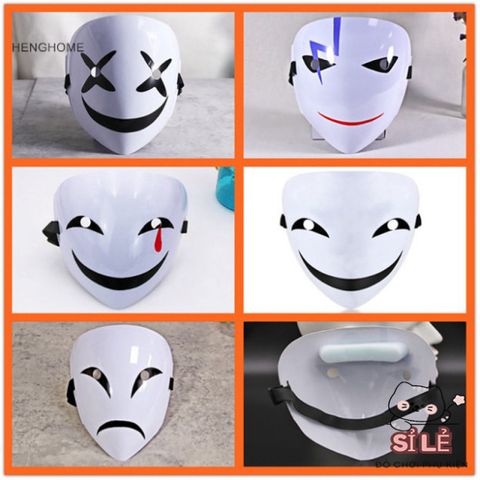 Mặt Nạ Cosplay Đạn Đen - Mặt Nạ Anime Trắng Pure White - Phụ Kiện Hóa Trang Cho Fan Anime và Sự Kiện Cosplay