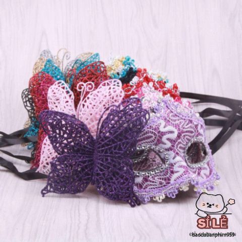 Mặt Nạ Hóa Trang Nửa Mặt Hình Bướm Sang Trọng KUNHEV - Phụ Kiện Tiệc Halloween và Dạ Tiệc Quyến Rũ